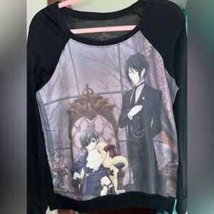 Black and Gray Black Butler Anime Graphic Shirt